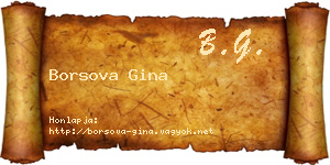 Borsova Gina névjegykártya